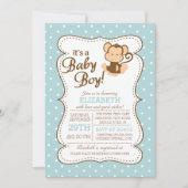 Oerwoud Safari Monkey Baby shower Uitnodiging (Voorkant)