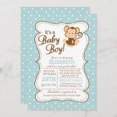 Oerwoud Safari Monkey Baby shower Uitnodiging (Voorkant / Achterkant)