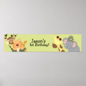 OERWOUD SAFARI Monkey Birthday Banner Poster (Voorkant)