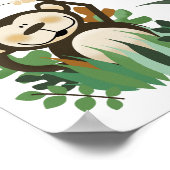 OERWOUD SAFARI MONKEY, ZEBRA & GIRAFFE ART POSTER (Hoek)