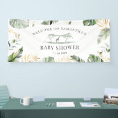 Oerwoud Safari Natuur Groen Rustiek Baby shower Spandoek (Beurs)