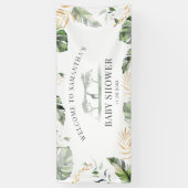 Oerwoud Safari Natuur Groen Rustiek Baby shower Spandoek (Verticaal)