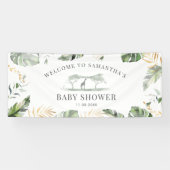 Oerwoud Safari Natuur Groen Rustiek Baby shower Spandoek (Horizontaal)