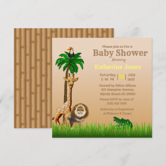 Oerwoud/Safari Neutraal Baby shower Kaart