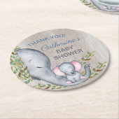 Oerwoud Safari Olifant Baby shower Dank u Ronde Kartonnen Onderzetter (Gebogen)
