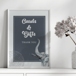 Oerwoud Safari Olifant Baby shower Kaarten & gesch Poster