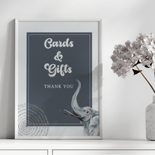 Oerwoud Safari Olifant Baby shower Kaarten & gesch Poster