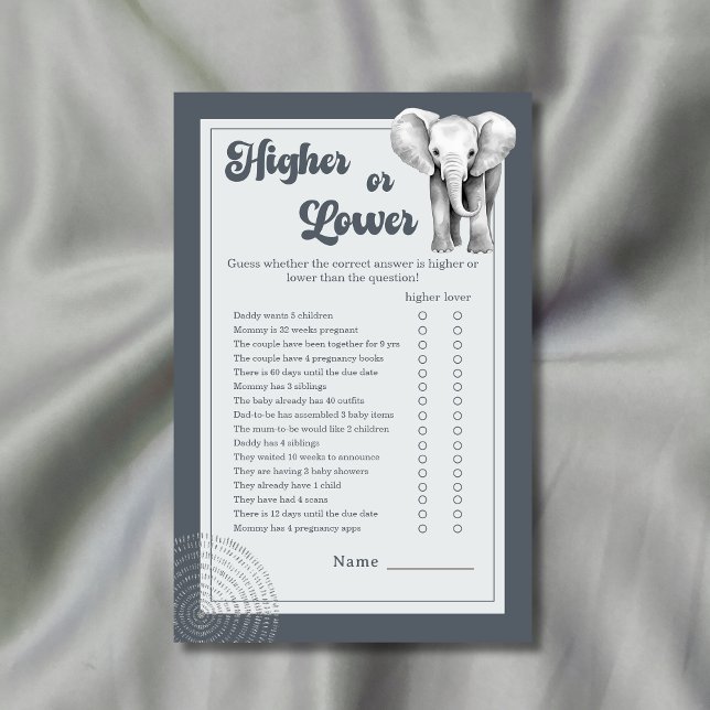 Oerwoud safari olifant hoger of lager Baby shower (Creator heeft geüpload)