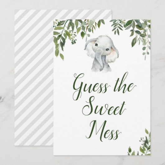 Oerwoud Safari Olifant Sweet Mess Teken Maat 5x7" Kaart (Voorkant / Achterkant)