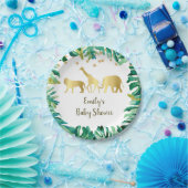 Oerwoud safari papier bord baby shower groen goud (Feest)