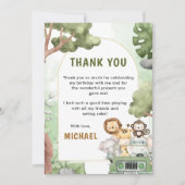 Oerwoud Safari Partij Dieren Verjaardag Bedankkaart (Voorkant)