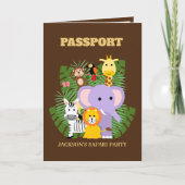 Oerwoud Safari Passport Kinderen Verjaardag (Voorkant)
