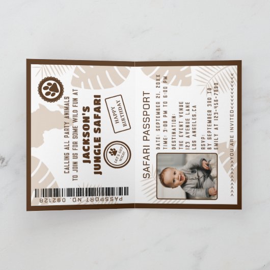 Oerwoud Safari Passport Kinderen Verjaardag (Binnen)