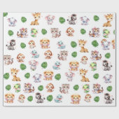 Oerwoud Safari Patroon Gift Wrap Wrapping Papier (Vlak)