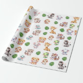 Oerwoud Safari Patroon Gift Wrap Wrapping Papier (Uitgerold)