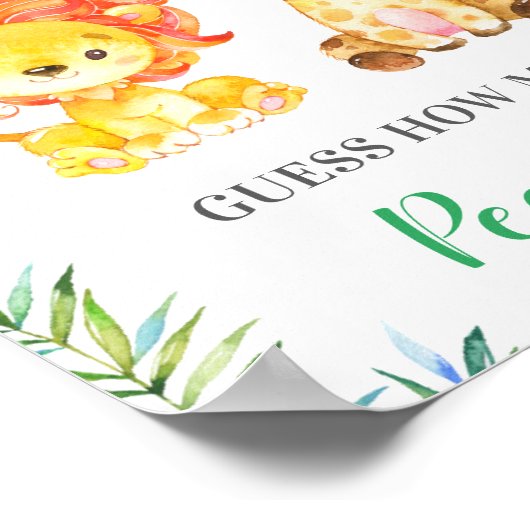 Oerwoud Safari Raad eens hoeveel Baby pinda's Poster (Hoek)