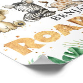 Oerwoud Safari Roaring Eén eerste verjaardag Poster (Hoek)