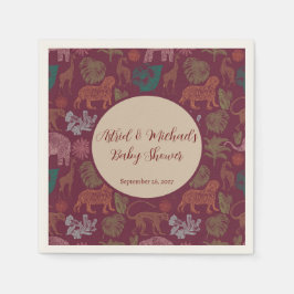  Oerwoud Safari Roze Baby shower Servet