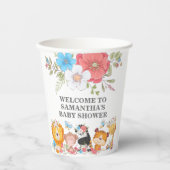 Oerwoud safari schattige babydieren tropisch feest papieren bekers (Voorkant)