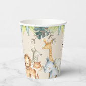 Oerwoud safari schattige dieren neutraal baby show papieren bekers (Links)