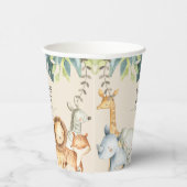 Oerwoud safari schattige dieren neutraal baby show papieren bekers (Rechts)
