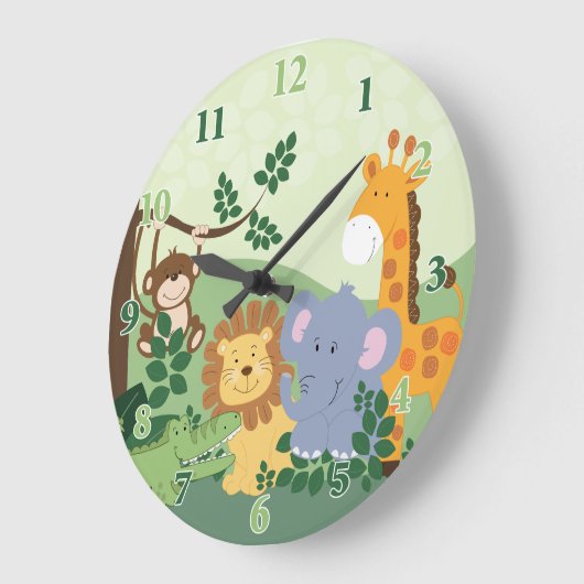 Oerwoud Safari Square Clock Grote Klok (Hoek)