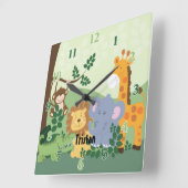 Oerwoud Safari  Square Clock Vierkante Klok (Hoek)