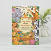 Oerwoud Safari Thema Baby shower Kaart (Staand voorkant)