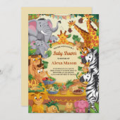 Oerwoud Safari Thema Baby shower Kaart (Voorkant / Achterkant)