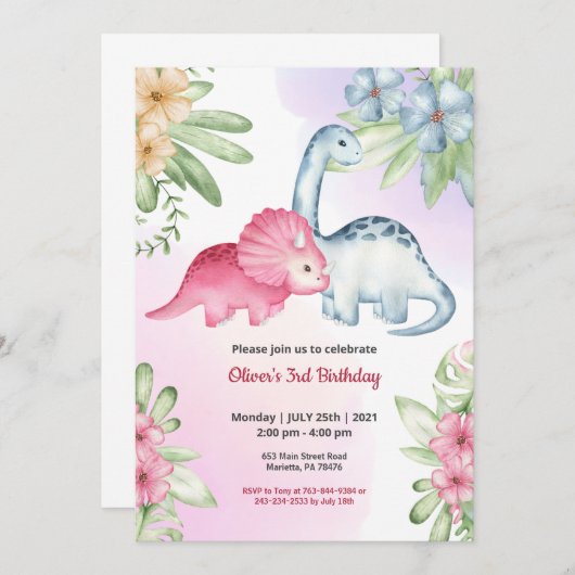 Oerwoud Safari thema Birthday Kaart (Voorkant / Achterkant)