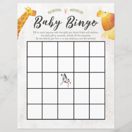 Oerwoud & Safari Theme Baby Bingo Baby shower Game