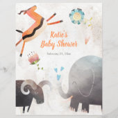 Oerwoud & Safari Theme Baby Bingo Baby shower Game (Achterkant)