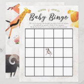 Oerwoud & Safari Theme Baby Bingo Baby shower Game (Voorkant / Achterkant)