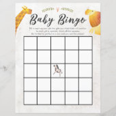 Oerwoud & Safari Theme Baby Bingo Baby shower Game (Voorkant)