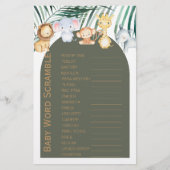 Oerwoud Safari Theme Baby Word Scramble Game (Voorkant)