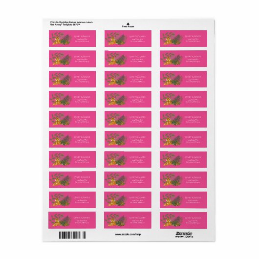 Oerwoud Safari Tiger Return Address Label (Full Sheet)