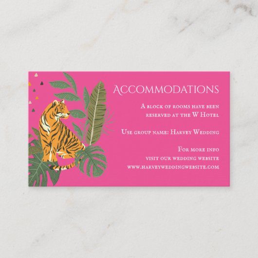 Oerwoud Safari Tiger Trouwaccommodaties Enclosu Informatiekaartje (Voorkant)