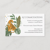 Oerwoud Safari Tiger Wedding Accommodations Informatiekaartje (Voorkant)