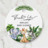 Oerwoud Safari Tropical Bedankt Dieren Bedankjes Labels (Voorkant)