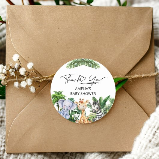 Oerwoud Safari Tropical Bedankt Dieren Ronde Sticker