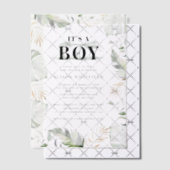 Oerwoud Safari Tropical Palms Boy Baby shower Vellum Uitnodigingen (Offset (Uitnodiging))