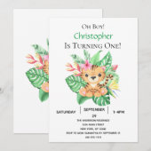 Oerwoud Safari Tropical Tiger 1st verjaardag Kaart (Voorkant / Achterkant)