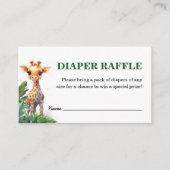 Oerwoud Safari Tropisch Baby shower Luier Raffle Informatiekaartje (Voorkant)