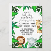 Oerwoud Safari Tropisch Dier Wild Boy Baby shower Kaart (Voorkant)