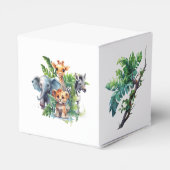 Oerwoud Safari Tropische Dieren Baby shower Favor Bedankdoosjes (Achterkant)