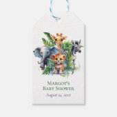 Oerwoud Safari Tropische Dieren Baby shower Favor Cadeaulabel (Voorkant)