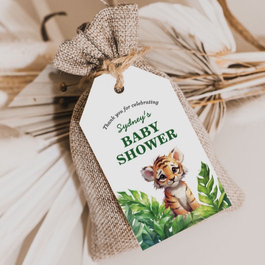 Oerwoud Safari Tropische Dieren Baby shower Favor Cadeaulabel