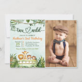 Oerwoud Safari Two Wild 2e verjaardag foto Kaart (Voorkant)