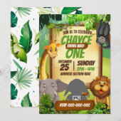 Oerwoud Safari uitnodiging (Voorkant / Achterkant)