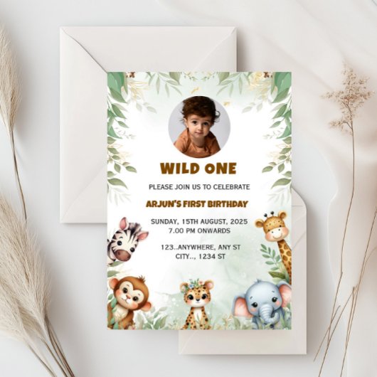 Oerwoud Safari Verjaardag Jongen Uitnodiging, Wild Kaart